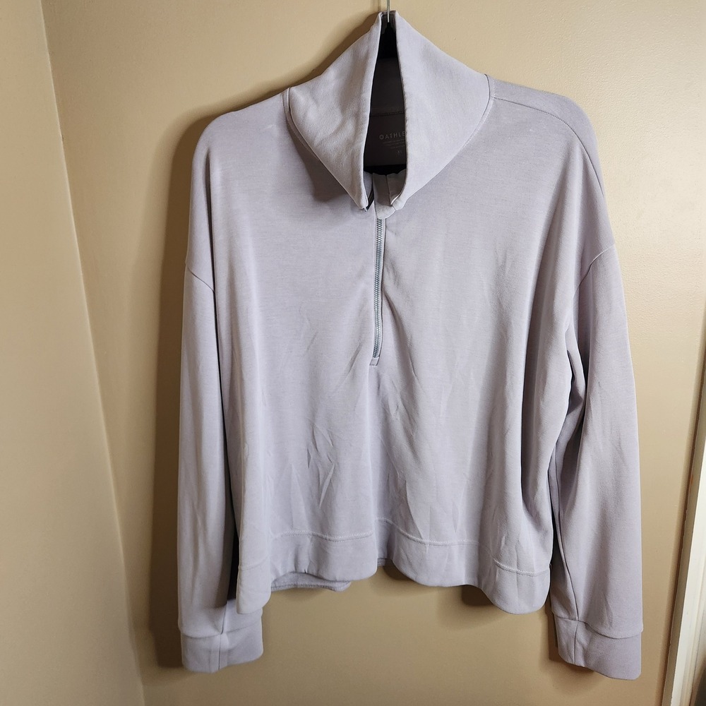 Athleta Seasoft 1/4 Zip Sweatshirt XL Light Lavender 882393